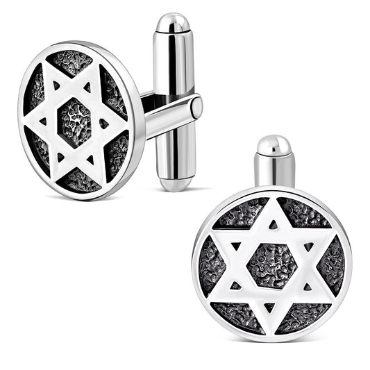 Silver Star of David Cufflinks
