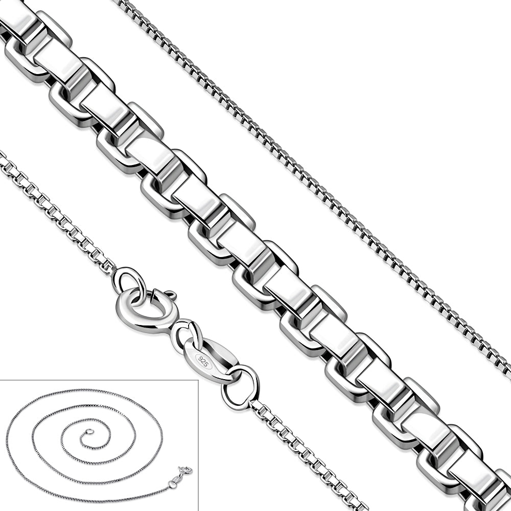 0.90mm-Wide | Sterling Silver Box Chain