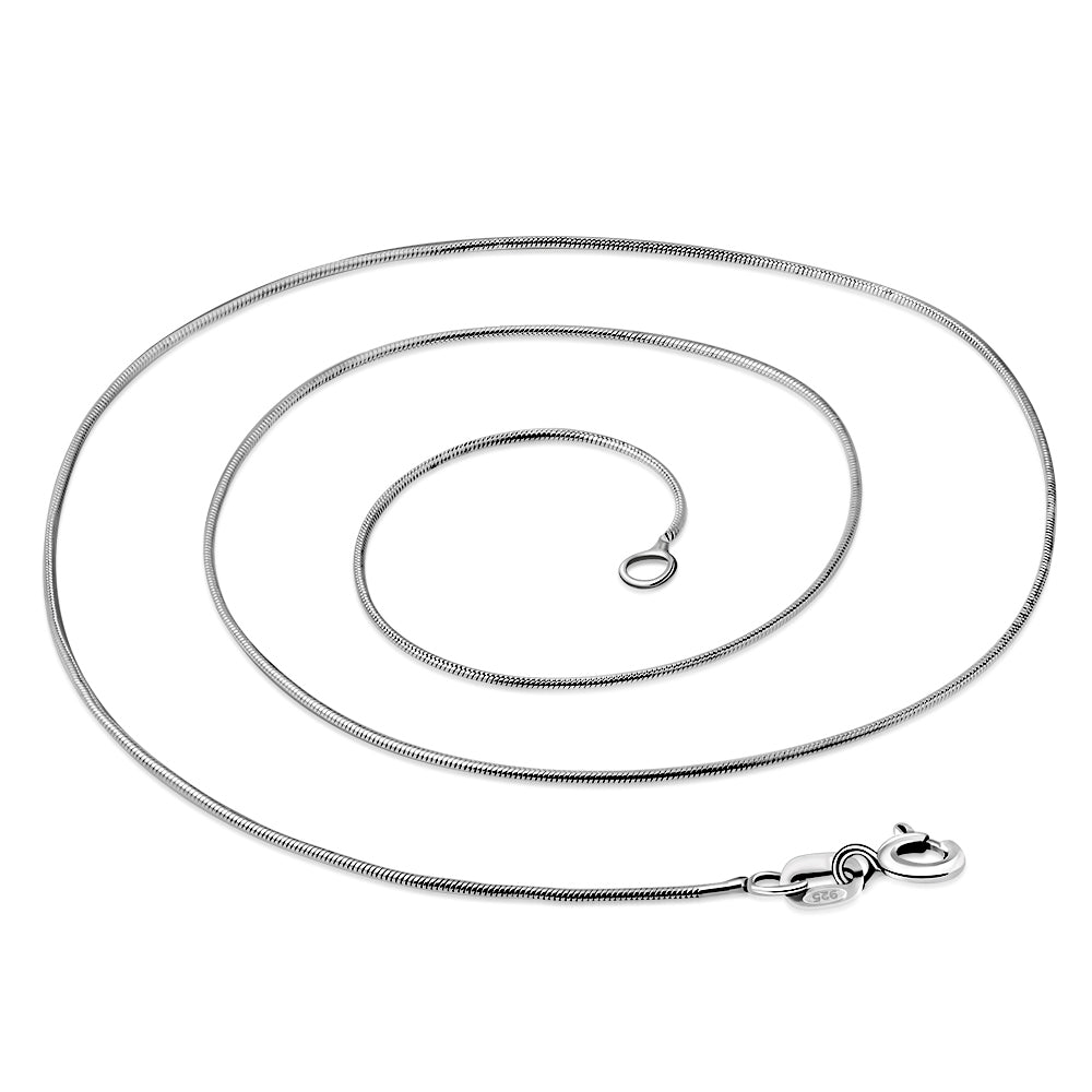 0.8mm-Wide | Sterling Silver Snake Link Chain
