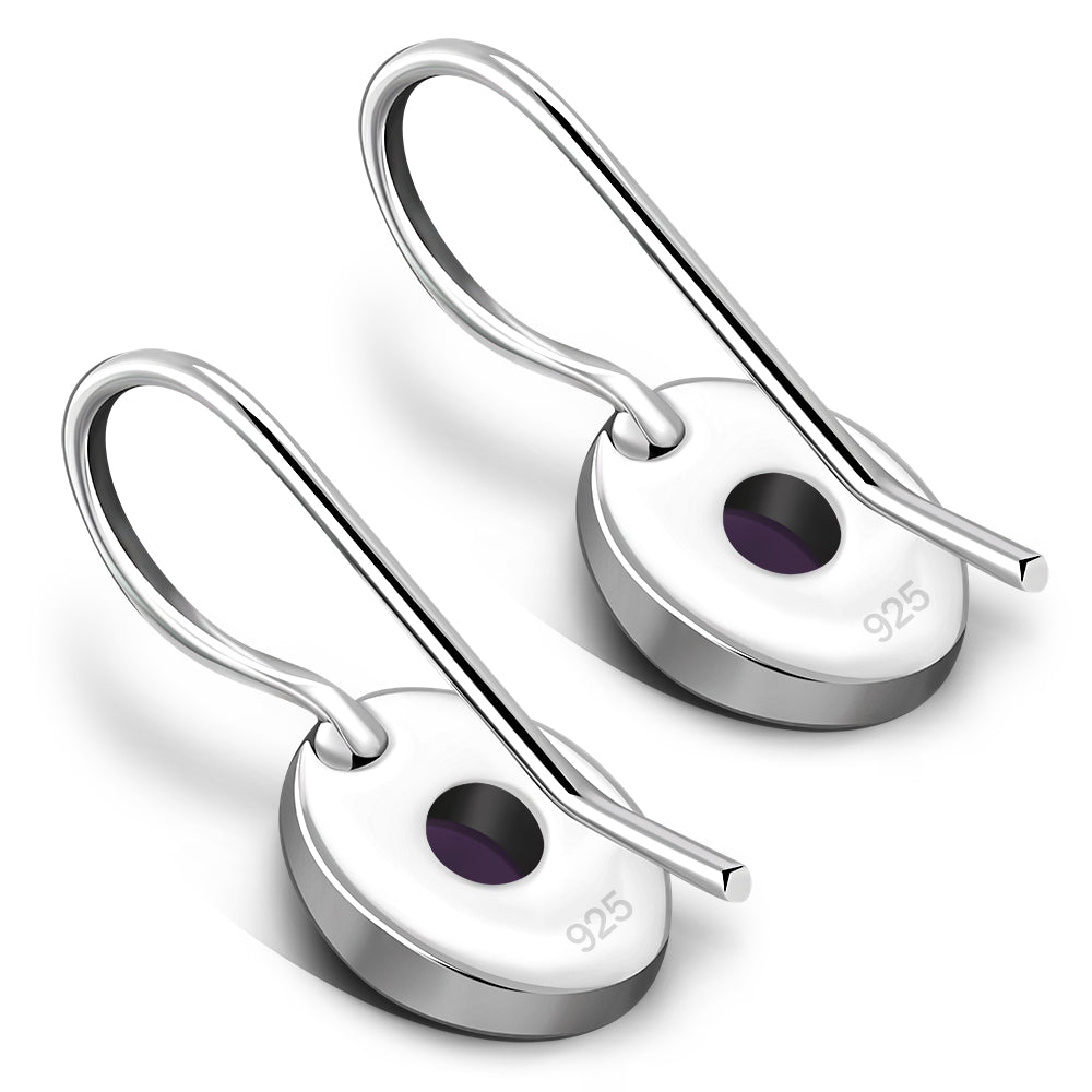 Amethyst Stone Silver Earrings