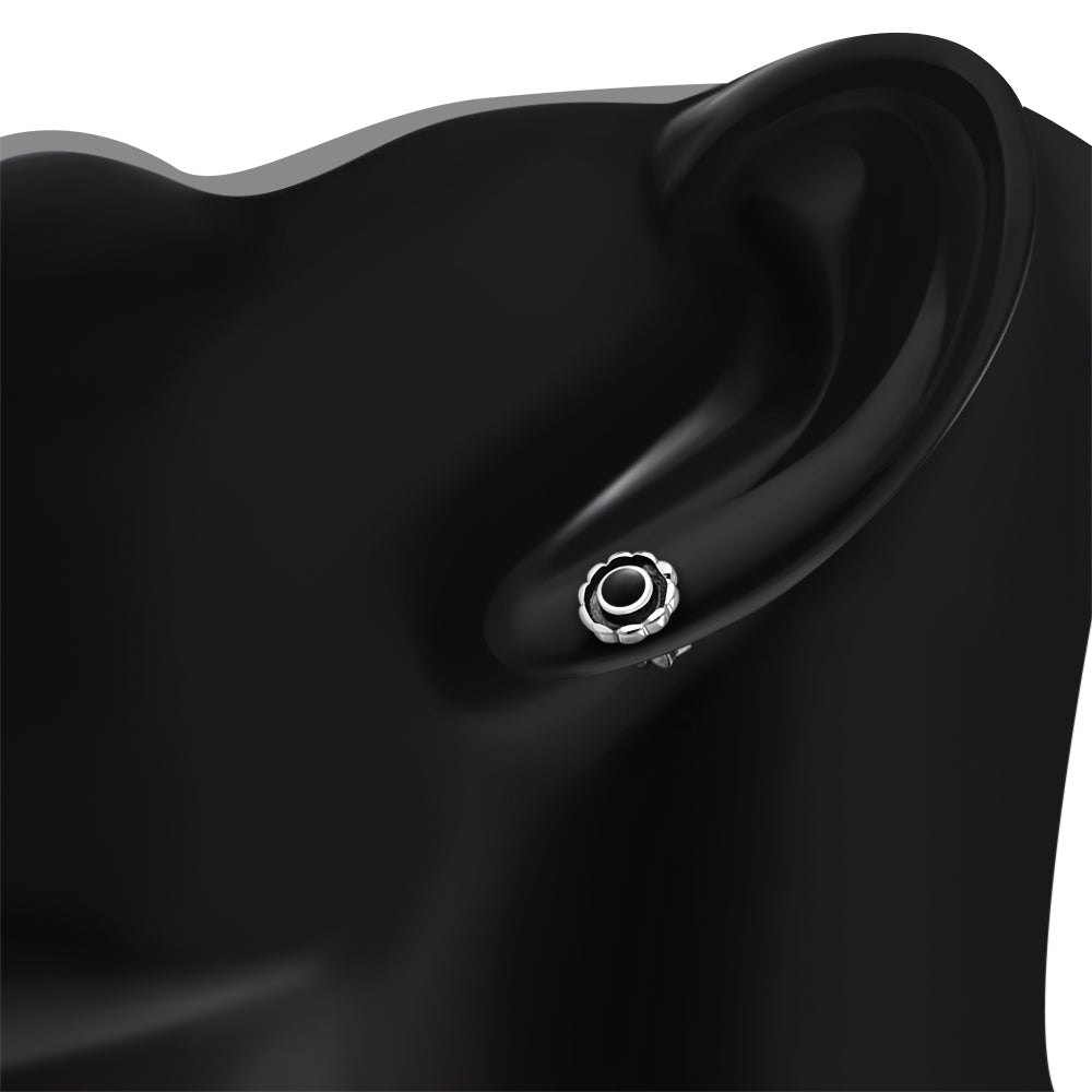 Black Onyx Sterling Silver Stud Earrings