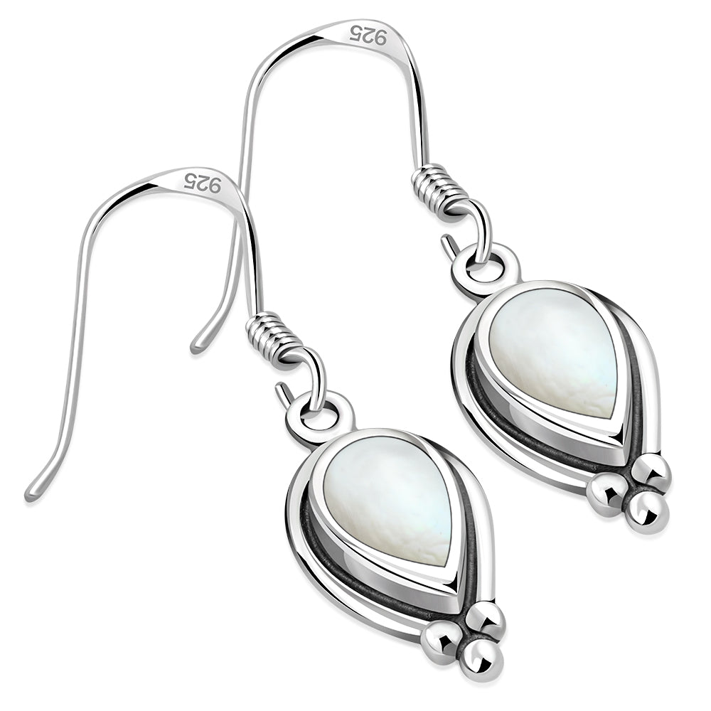 Mother Of Pearl Shell Pear Shaped Ethnic Style Drop Hook Earrings