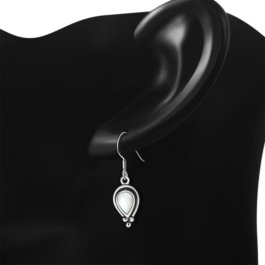 Mother Of Pearl Shell Pear Shaped Ethnic Style Drop Hook Earrings
