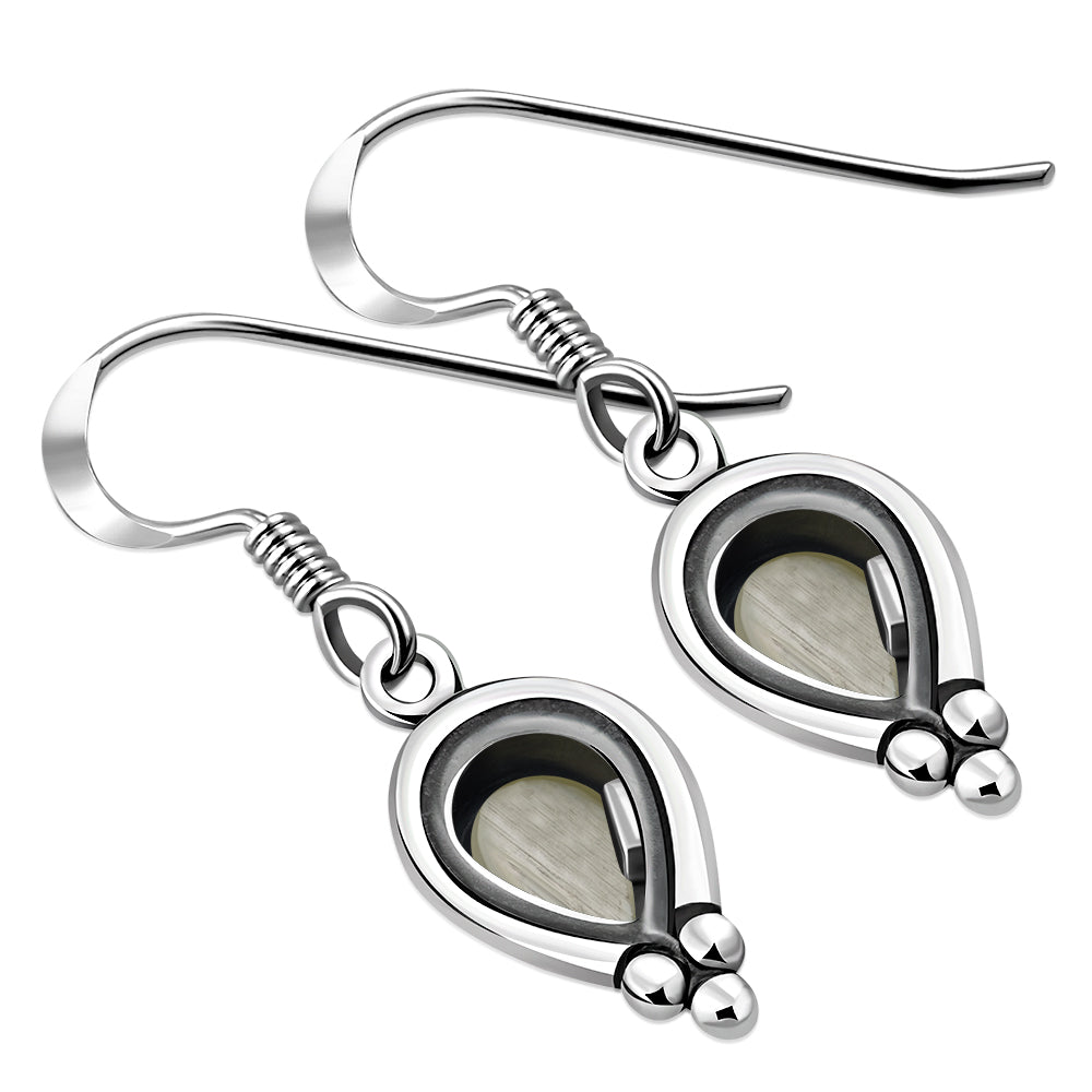 Mother Of Pearl Shell Pear Shaped Ethnic Style Drop Hook Earrings