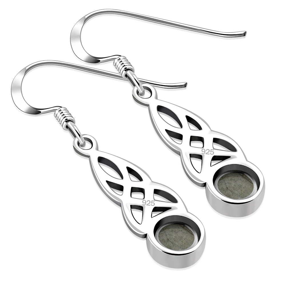 Labradorite Celtic Silver Earrings