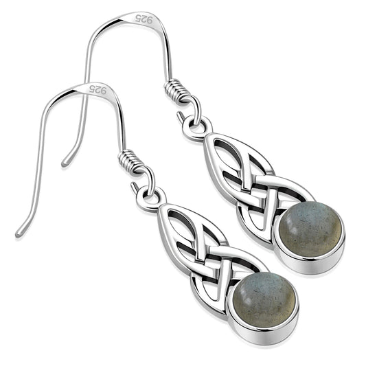 Labradorite Celtic Silver Earrings