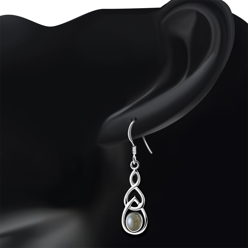 Labradorite Celtic Knot Silver Earrings