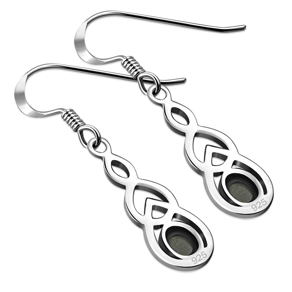 Labradorite Celtic Knot Silver Earrings