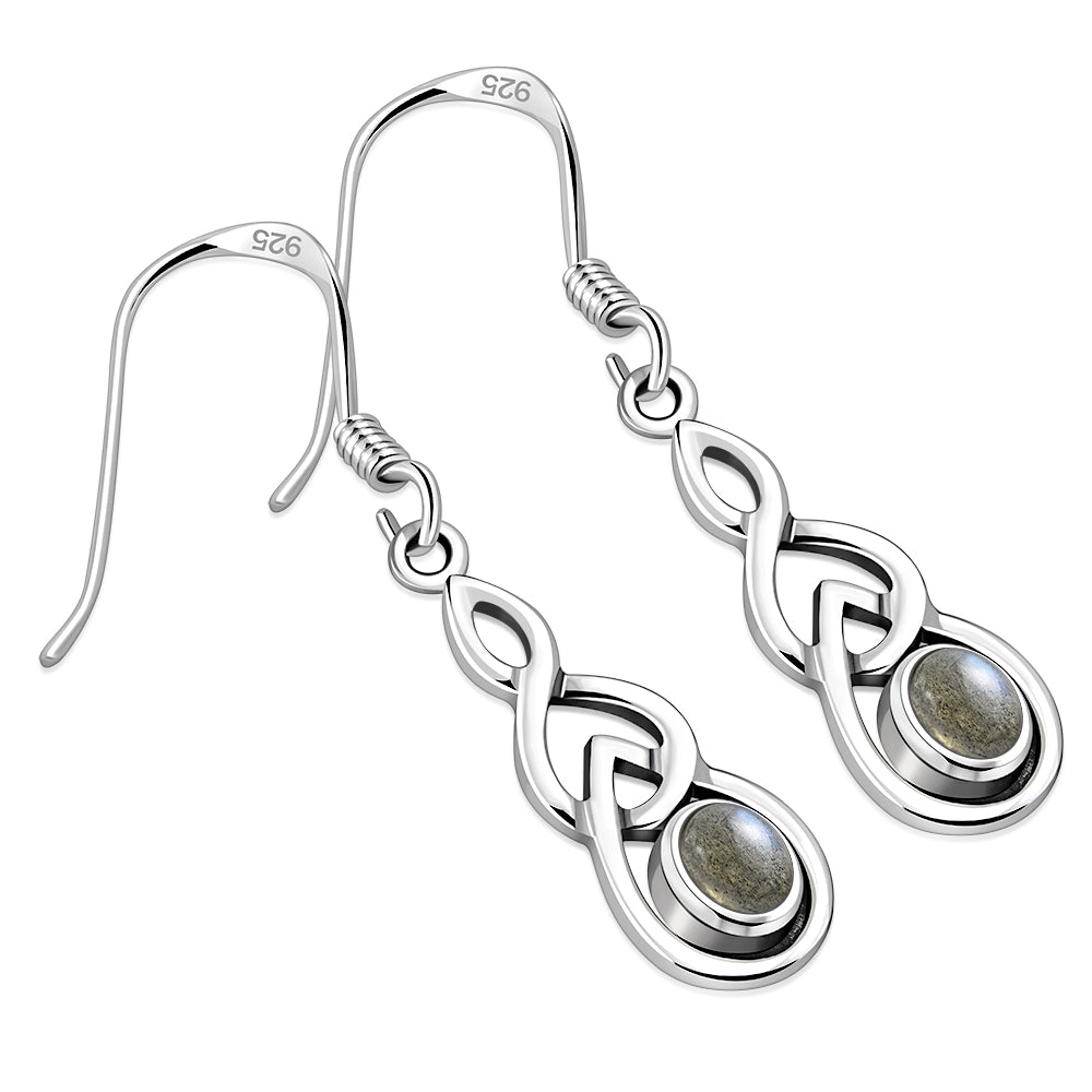 Labradorite Celtic Knot Silver Earrings