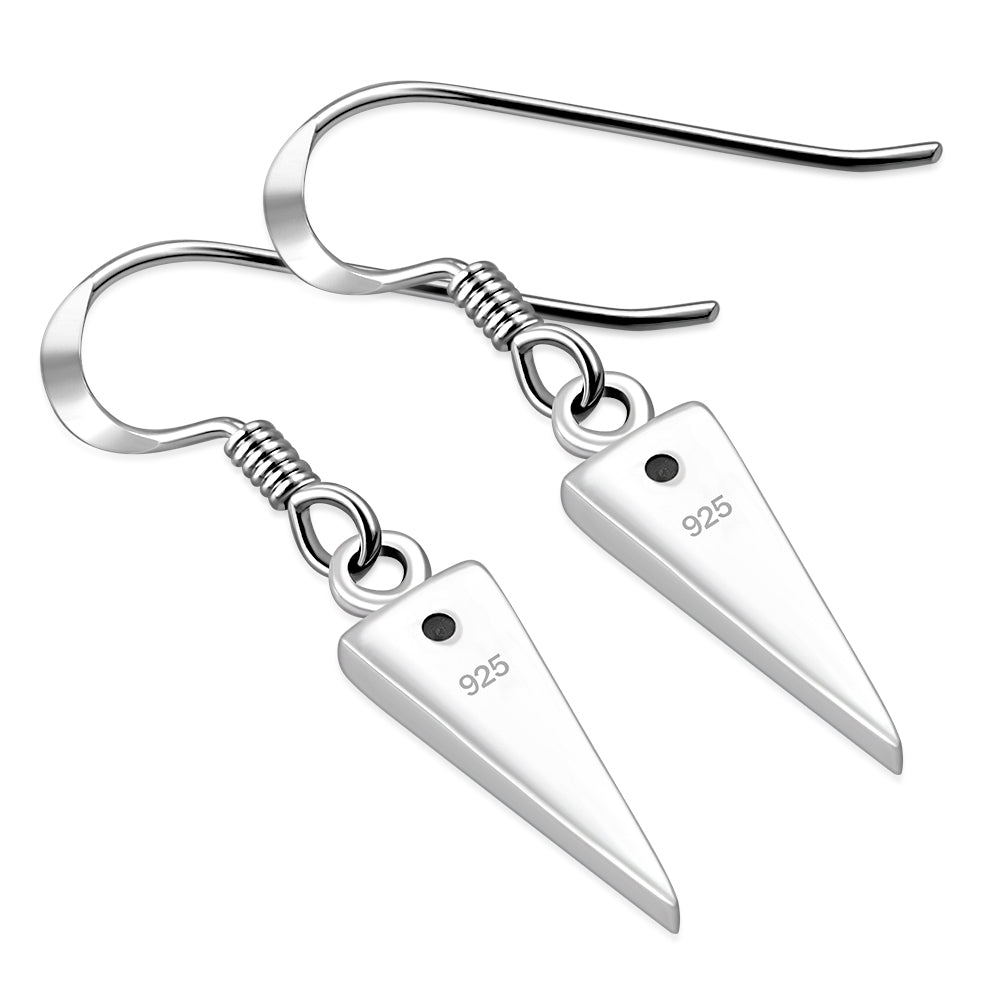 Abalone Shell Triangle Sterling Silver Earrings