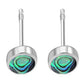 Abalone Shell Oval Stud Silver Earrings