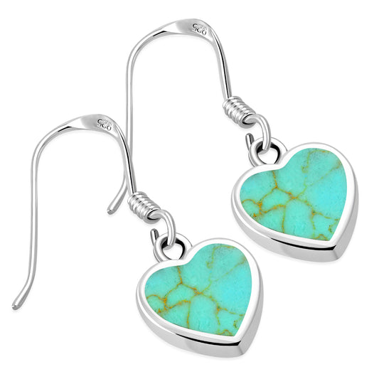 Turquoise Heart Sterling Silver Earrings
