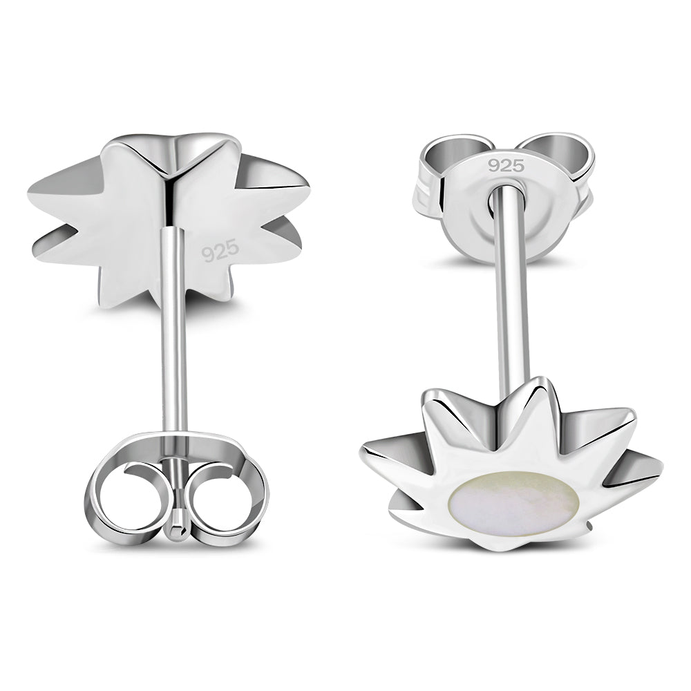 Mother of Pearl Stud Silver Earrings