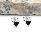 Black Onyx Small Triangle Stud Silver Earrings
