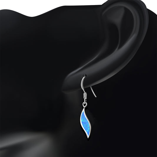 Synthetic Blue Opal Sterling Silver Earrings