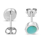 Turquoise Oval Sterling Silver Stud Earrings