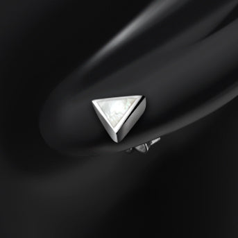 7.00mm | Mother of Pearl Triangle Silver Stud Earrings