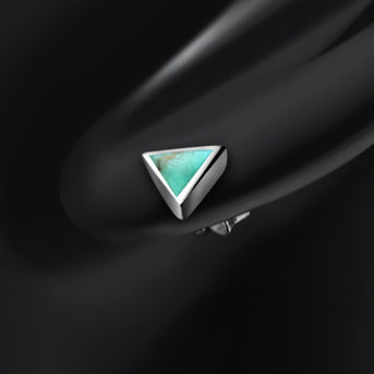 7.00mm | Turquoise Triangle Silver Stud Earrings