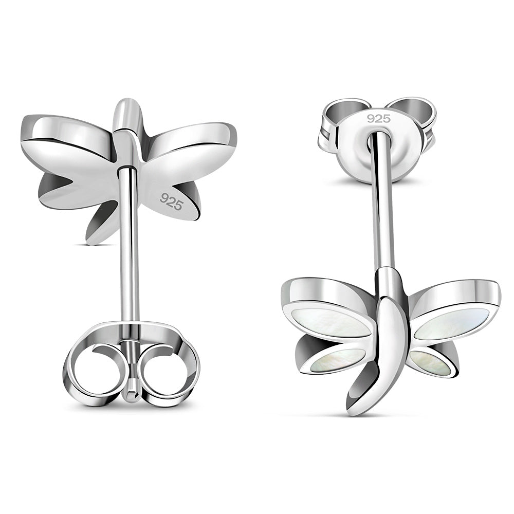 Butterfly Stud Mother of Pearl Sterling Silver Earrings