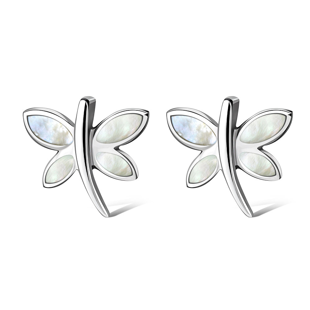 Butterfly Stud Mother of Pearl Sterling Silver Earrings