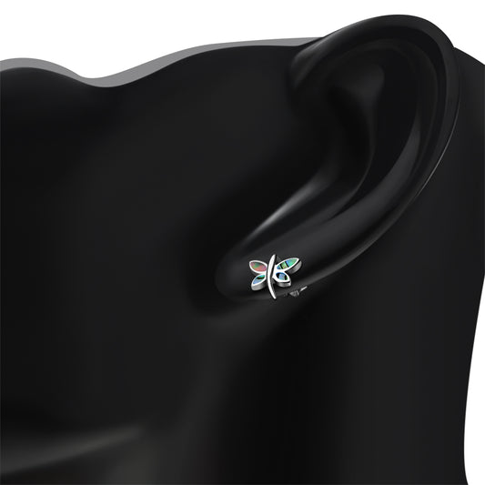 Butterfly Stud Abalone Shell Sterling Silver Earrings