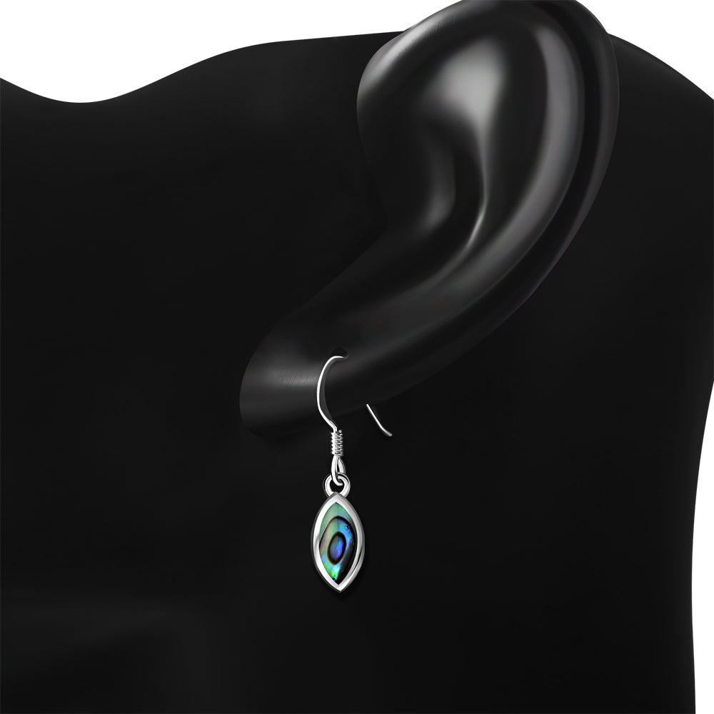 Abalone Shell Oval Sterling Silver Earrings