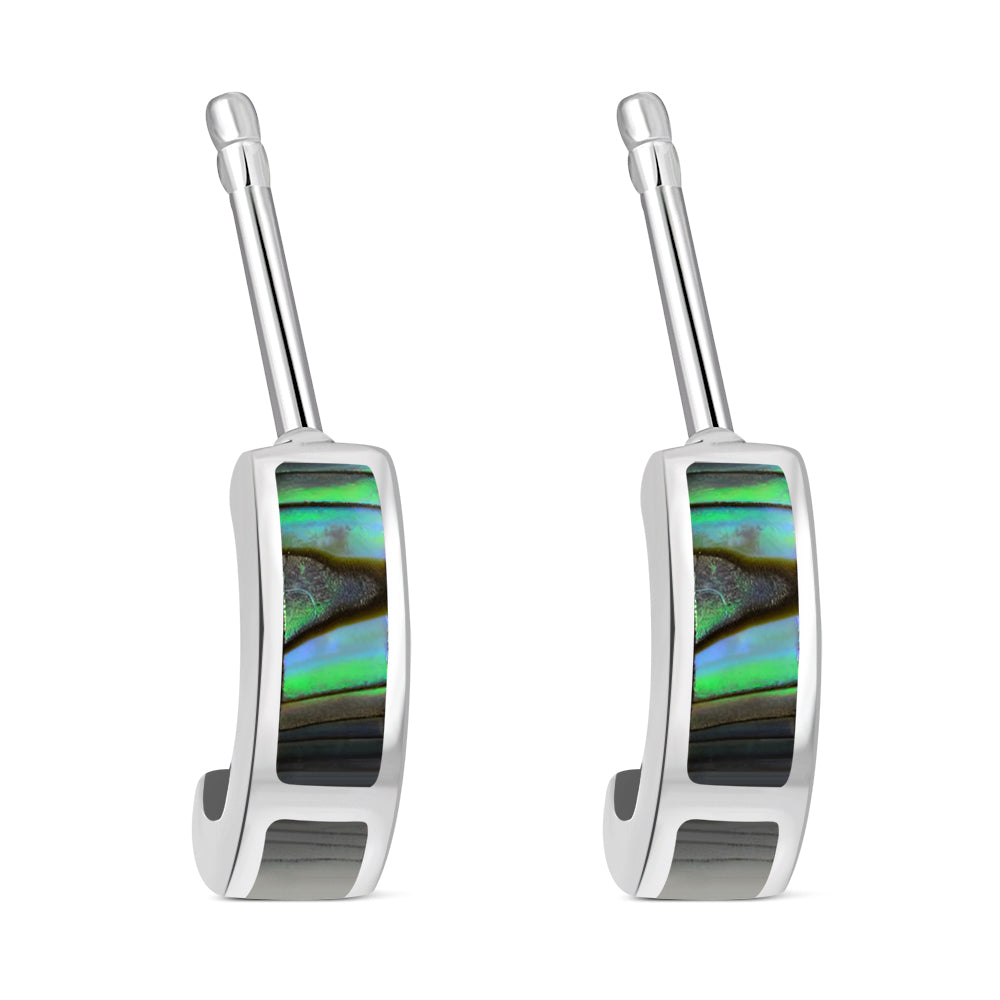 Abalone Shell Stud Silver Earrings