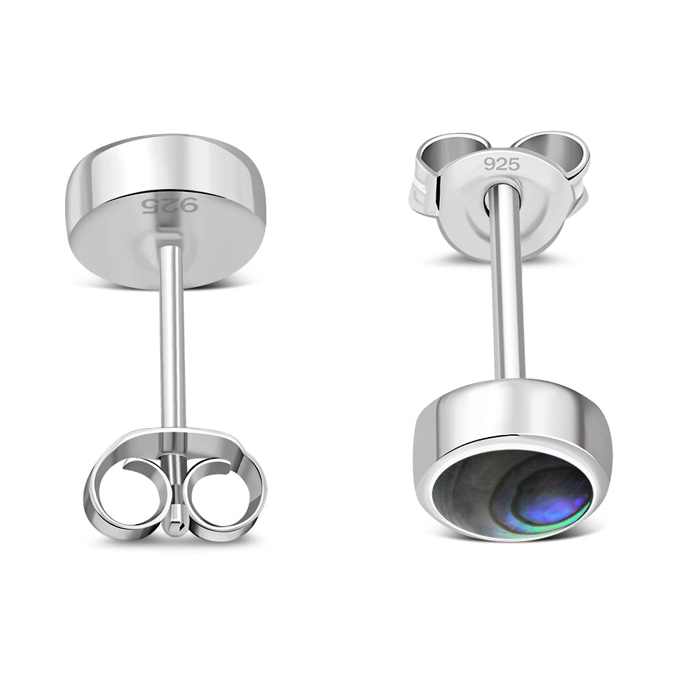 6.20mm | Abalone Shell Sterling Silver Stud Earrings