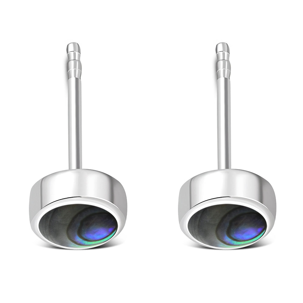 6.20mm | Abalone Shell Sterling Silver Stud Earrings