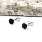 6mm | Black Onyx Round Sterling Silver Stud Earrings