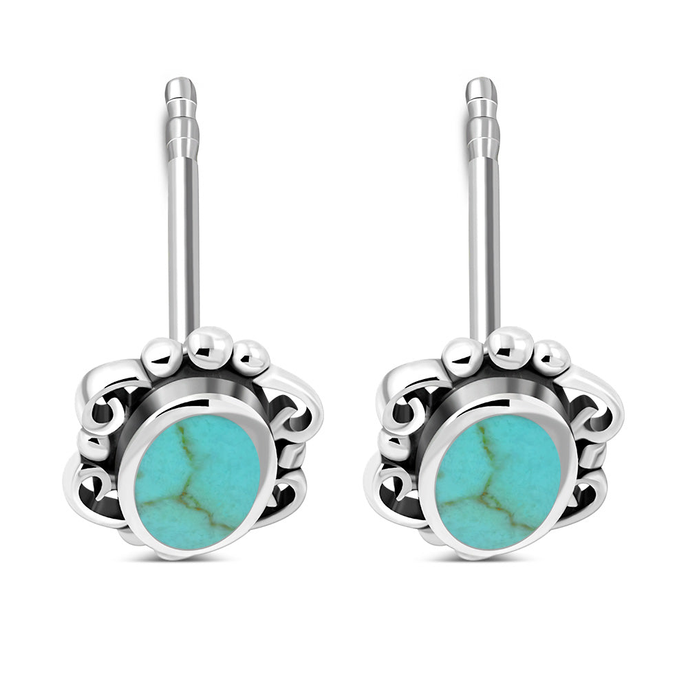Turquoise Sterling Silver Stud Earrings