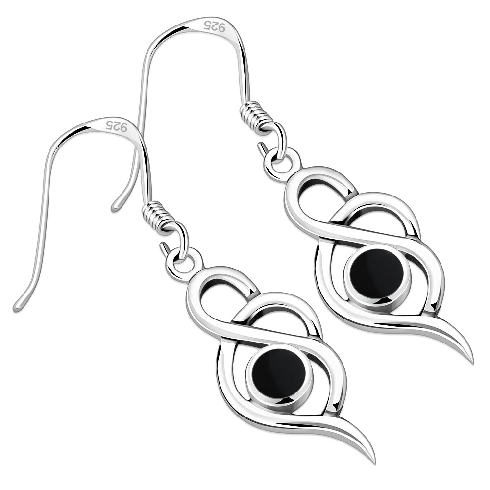 Black Onyx Silver Earrings