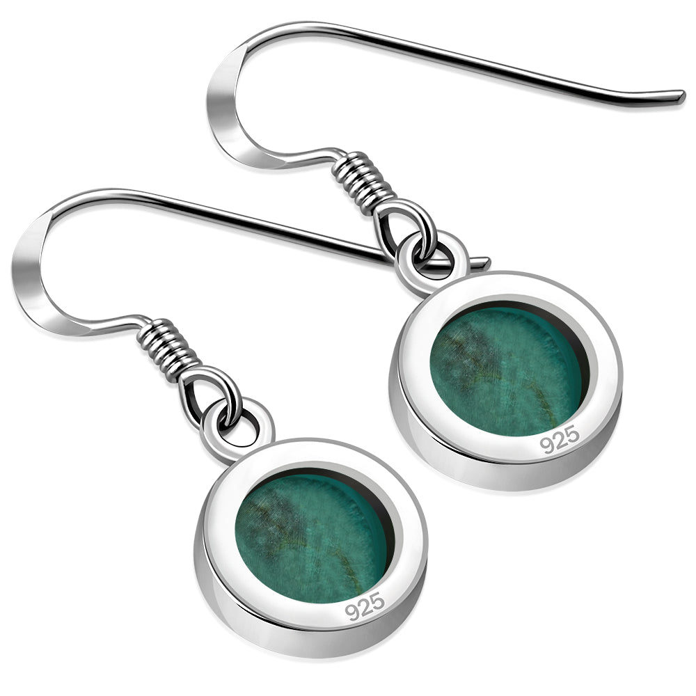 Turquoise Round Sterling Silver Earrings