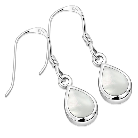 Mother of Pearl Drop Silver Earrings
