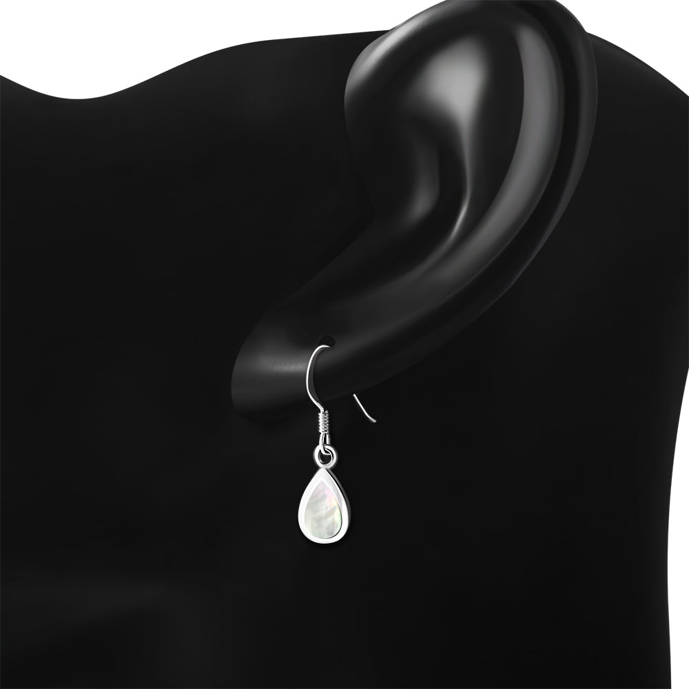 Mother of Pearl Drop Sterling Silver Earrings