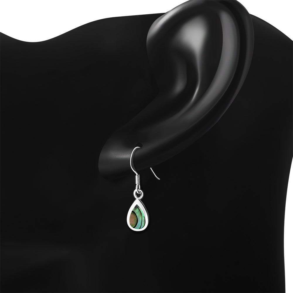 Abalone Shell Drop Sterling Silver Earrings