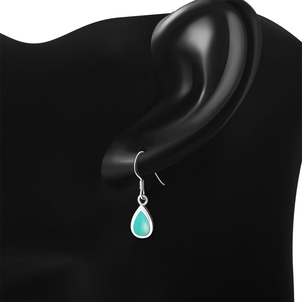 Turquoise Drop Sterling Silver Earrings