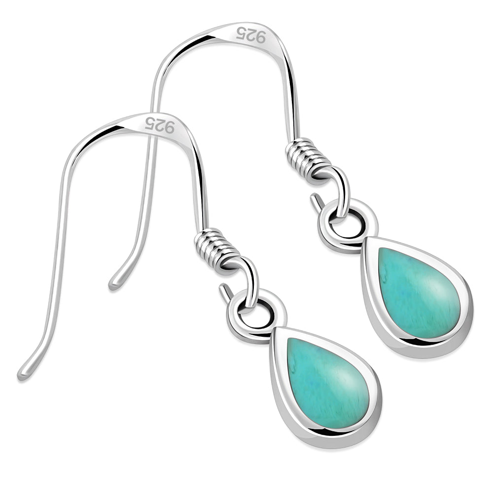 Turquoise Drop Sterling Silver Earrings