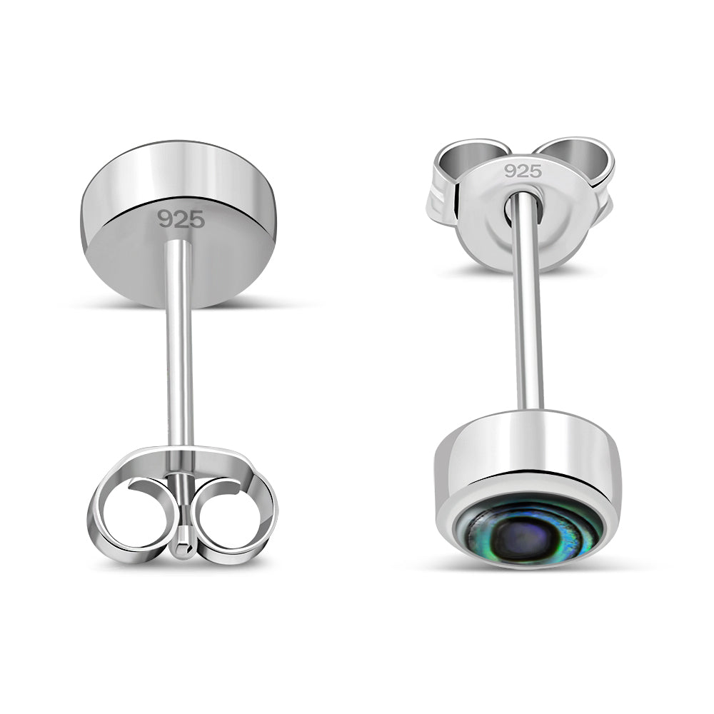 4.10mm | Abalone Shell Sterling Silver Stud Earrings