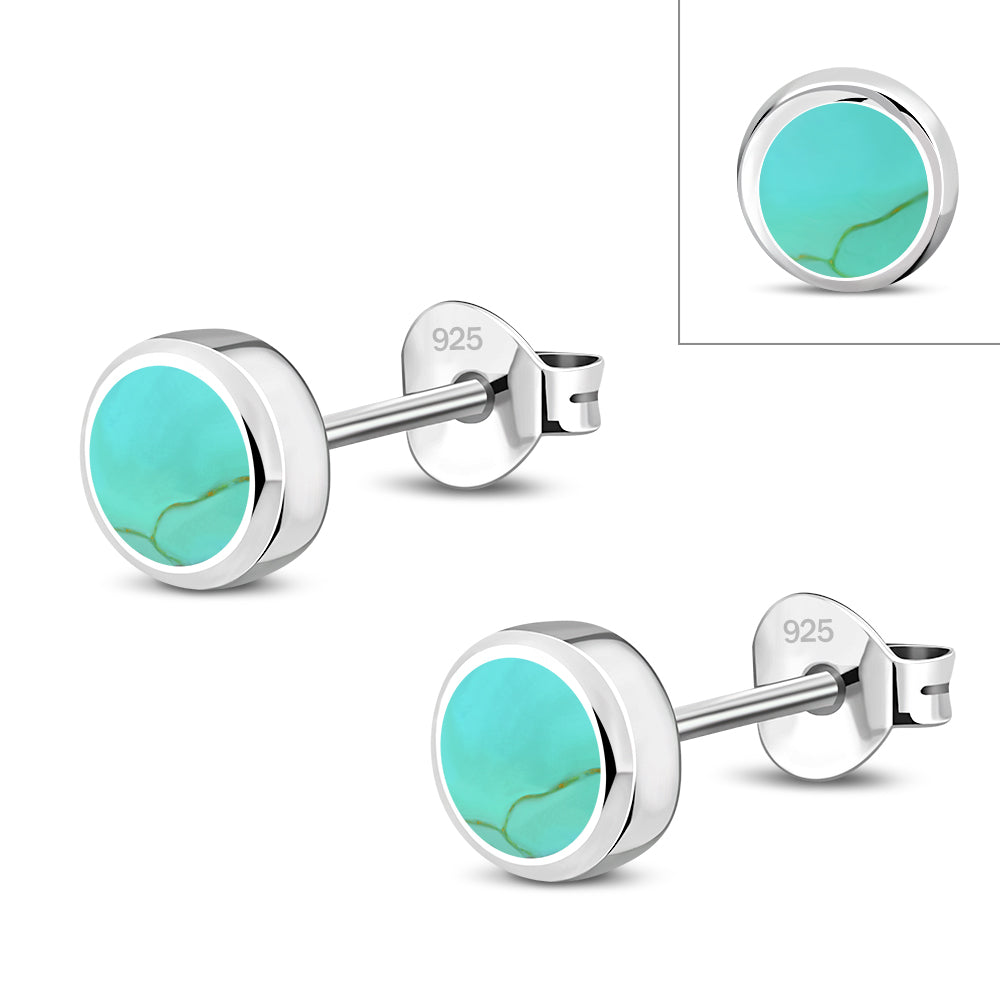 4.10mm | Turquoise Sterling Silver Stud Earrings