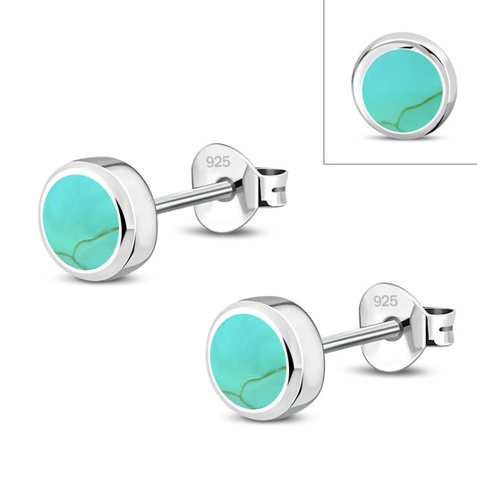 4.10mm | Turquoise Sterling Silver Stud Earrings