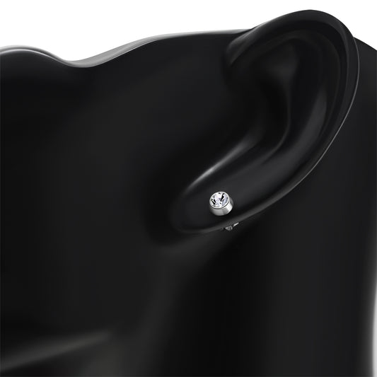 Cubic Zirconia Sterling Silver Stud Earrings