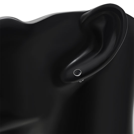 4.80mm | Black Onyx Round Sterling Silver Stud Earrings