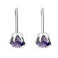 5mm Round Prong-Set Amethyst  CZ Sterling Silver Stud Earrings