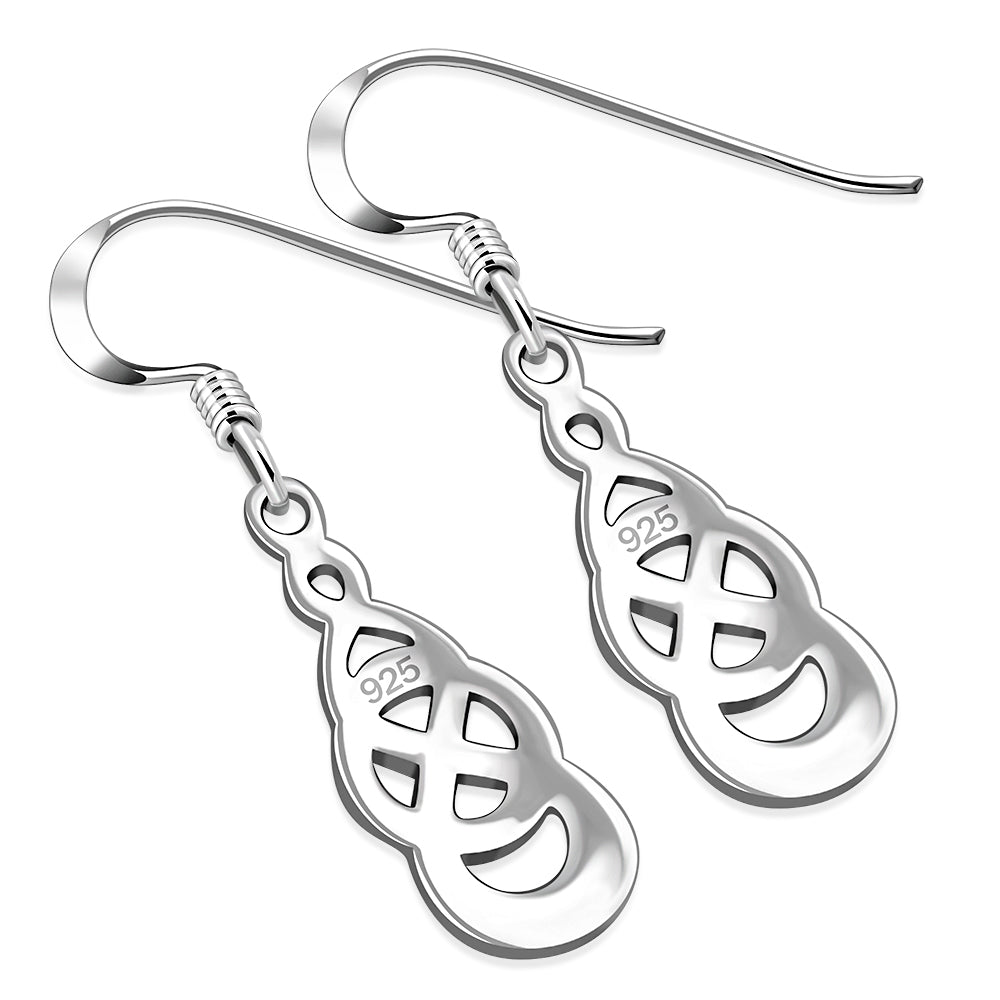 Plain Celtic Knot Solid Silver Earrings