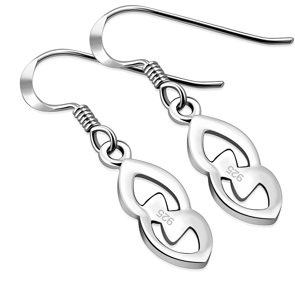 Tiny Celtic Knot Plain Solid Silver Earrings