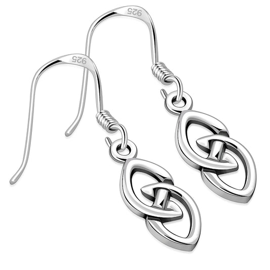 Tiny Celtic Knot Plain Solid Silver Earrings