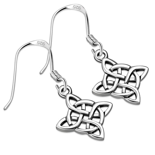 Tiny Celtic Knot Plain Solid Silver Earrings