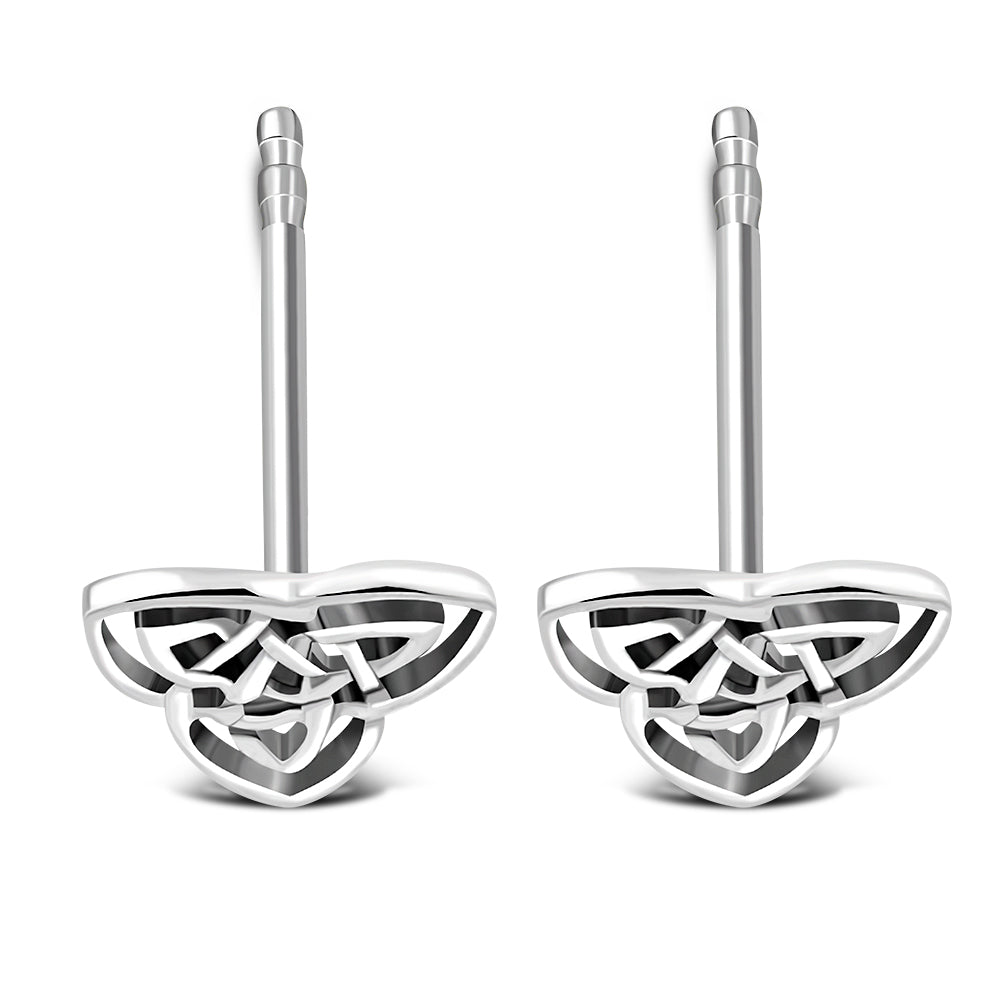 Celtic Trinity Knot Stud Silver Earrings