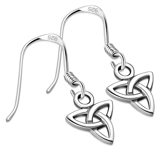 Tiny Celtic Trinity Knot Silver Earrings